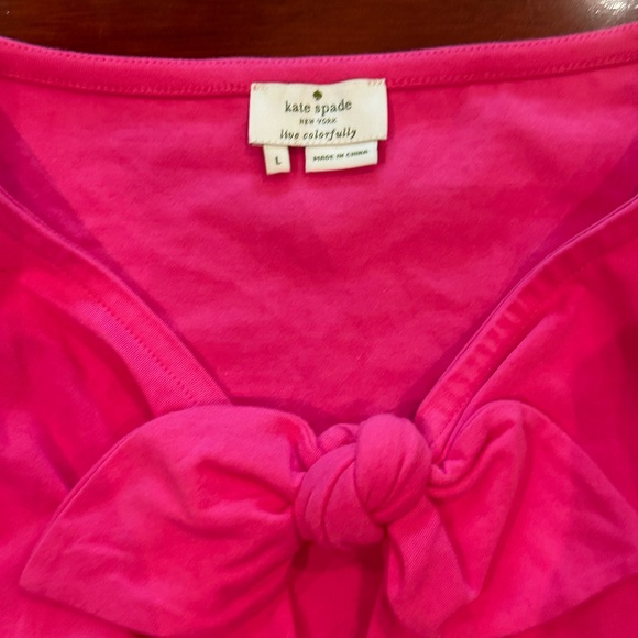 Adorable EUC bow tie front Kate Spade pink top - Picture 2 of 3
